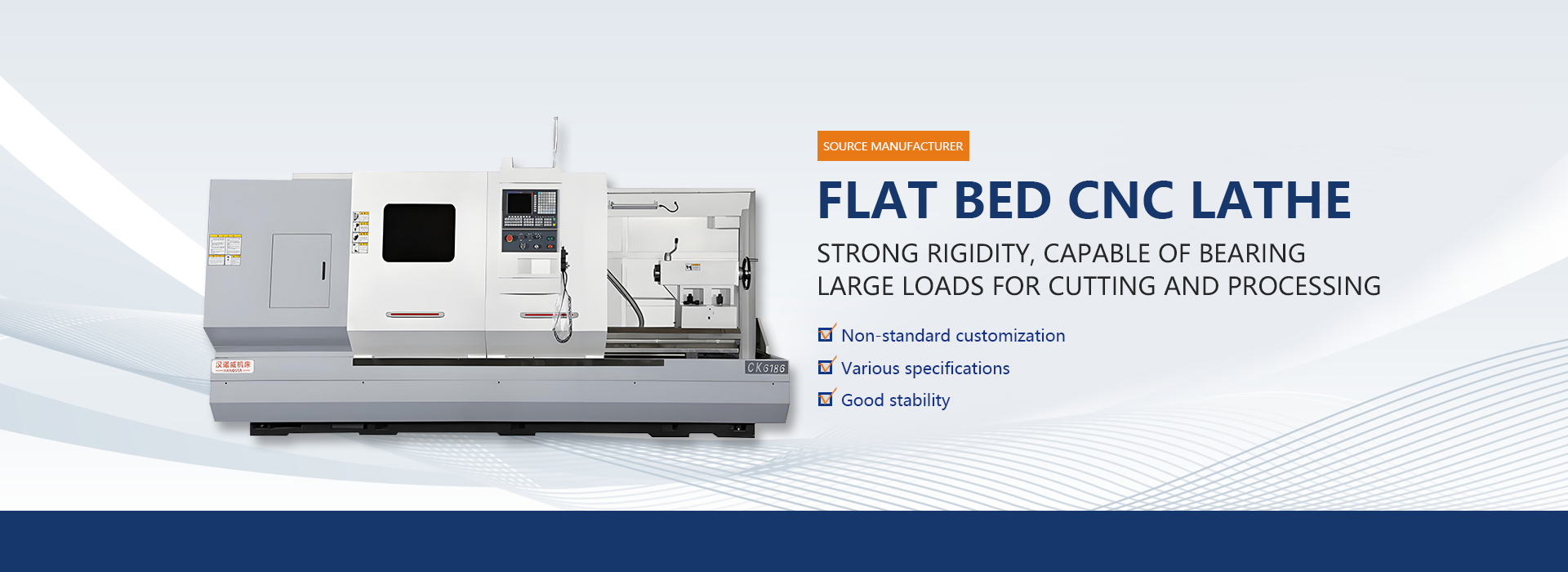 Flat bed CNC lathe
